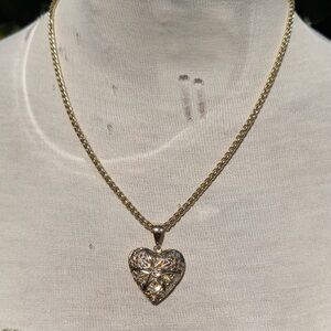 Gold Filled Heart Locket Pendant Necklace